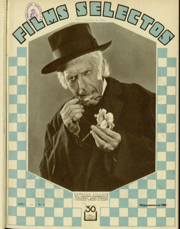 FILMS SELECTOS magazine side cover Issue 9 29 November 1930
