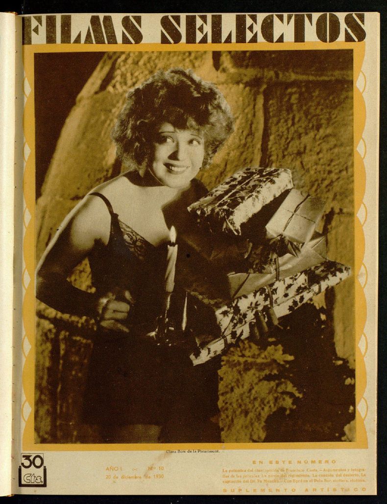 FILMS SELECTOS magazine side cover Issue 10 6 December 1930