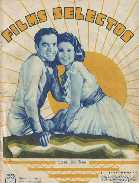 FILMS SELECTOS magazine side cover Issue 20 28 February 1931
