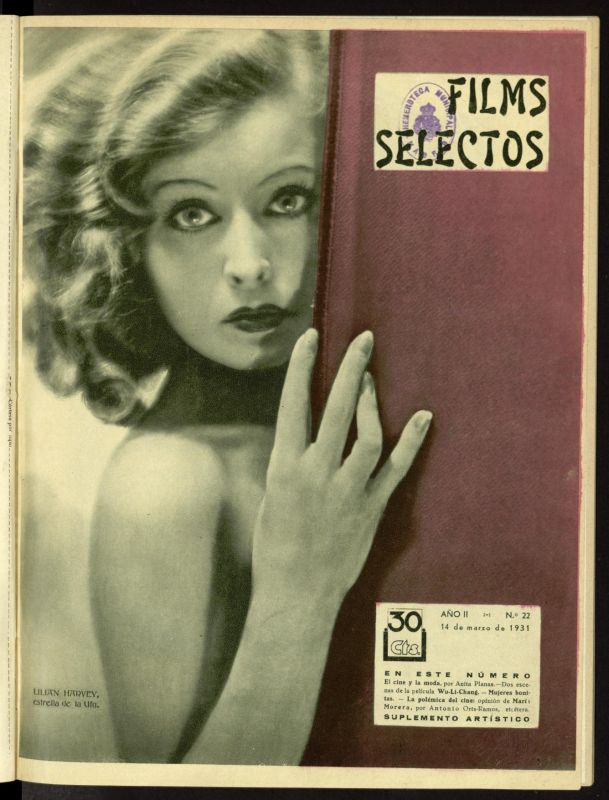 FILMS SELECTOS magazine side cover Issue 22 14 March 1931