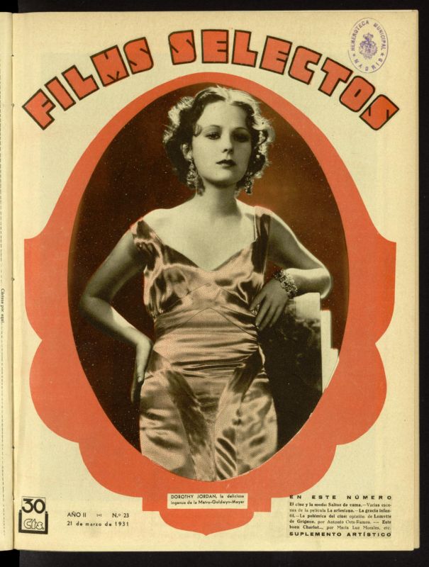 FILMS SELECTOS magazine side cover Issue 23 21 March 1931