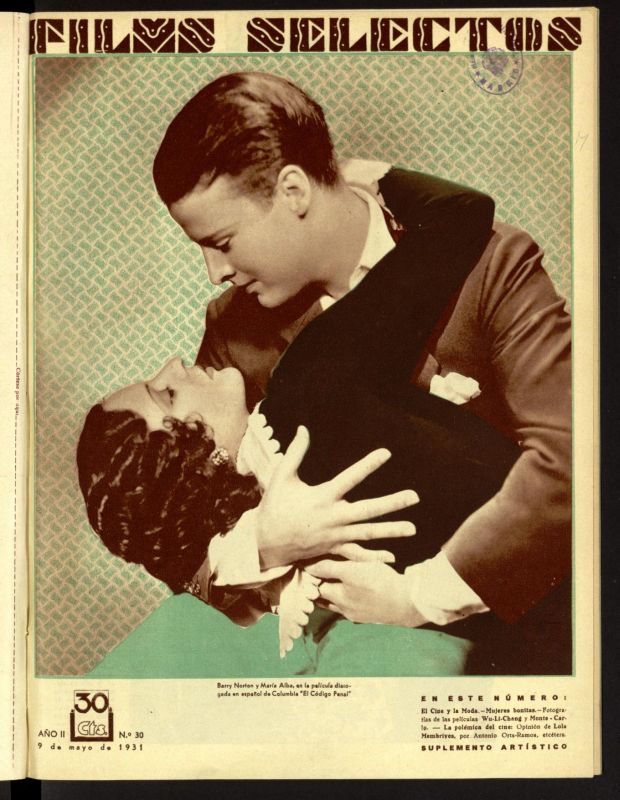FILMS SELECTOS magazine side cover Issue 30 9 May 1931