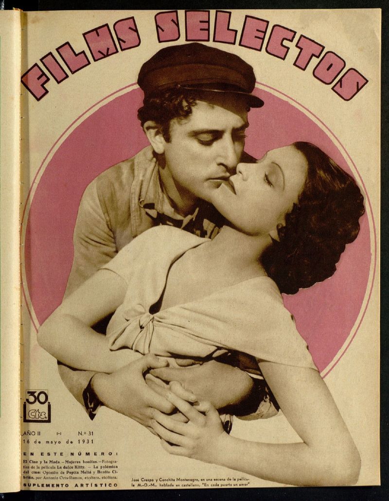 FILMS SELECTOS magazine side cover Issue 31 16 May 1931