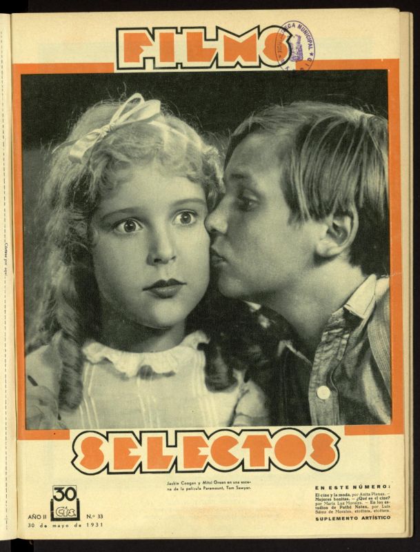 FILMS SELECTOS magazine side cover Issue 33 30 May 1931