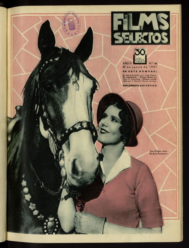 FILMS SELECTOS magazine side cover Issue 46 29 August 1931