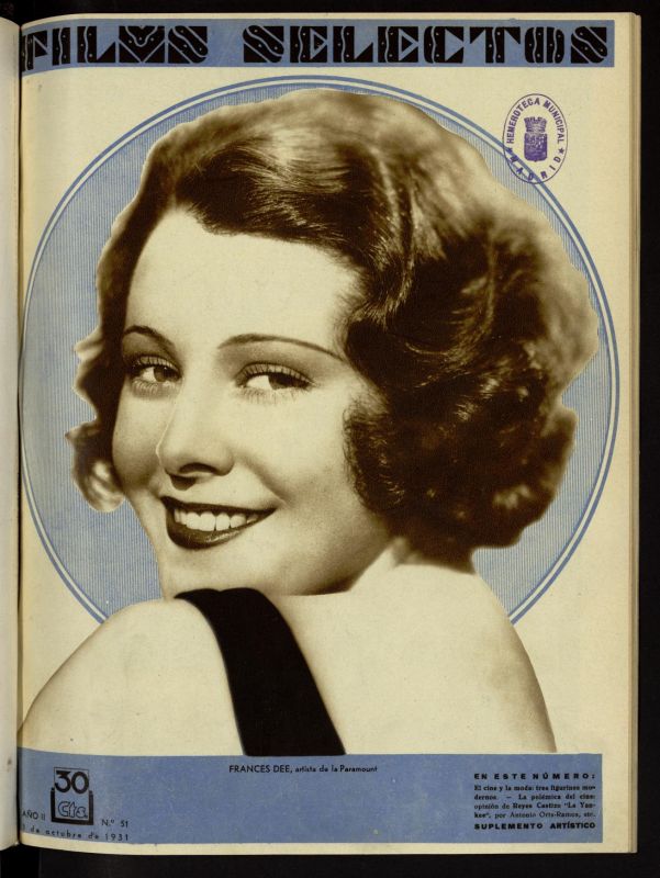 FILMS SELECTOS magazine side cover Issue 51 3 October 1931