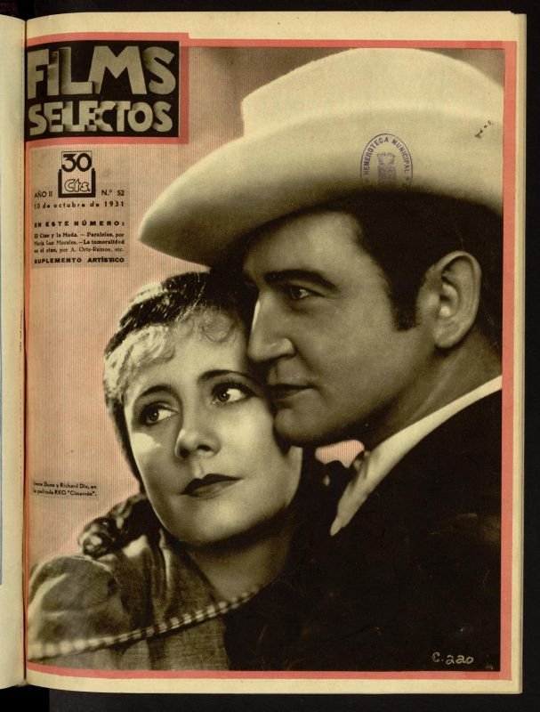 FILMS SELECTOS magazine side cover Issue 52 10 October 1931