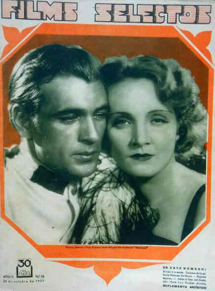 FILMS SELECTOS magazine side cover Issue 54 24 October 1931