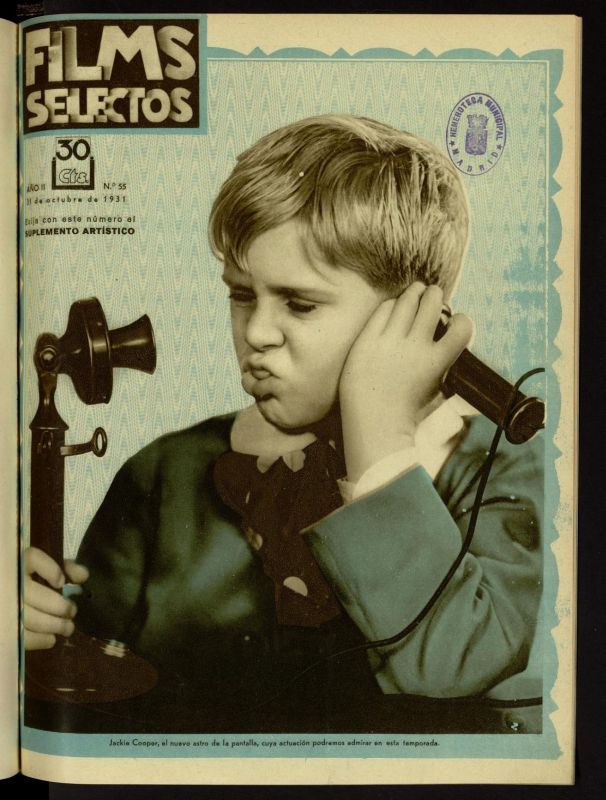 FILMS SELECTOS magazine side cover Issue 55 31 October 1931