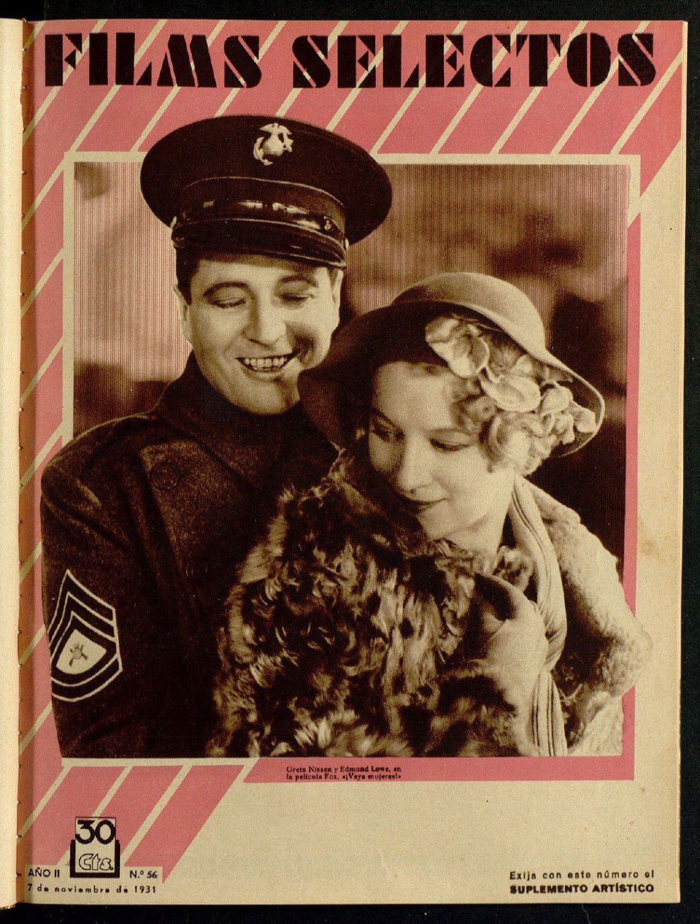 FILMS SELECTOS magazine side cover Issue 56 7 November 1931