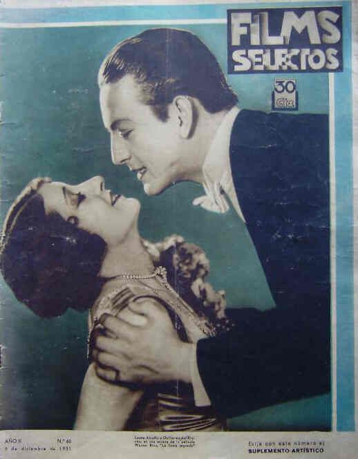 FILMS SELECTOS magazine side cover Issue 60 5 December 1931