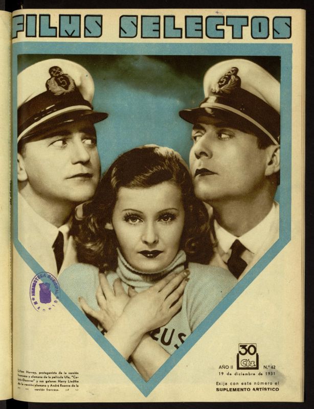 FILMS SELECTOS magazine side cover Issue 62 19 December 1931