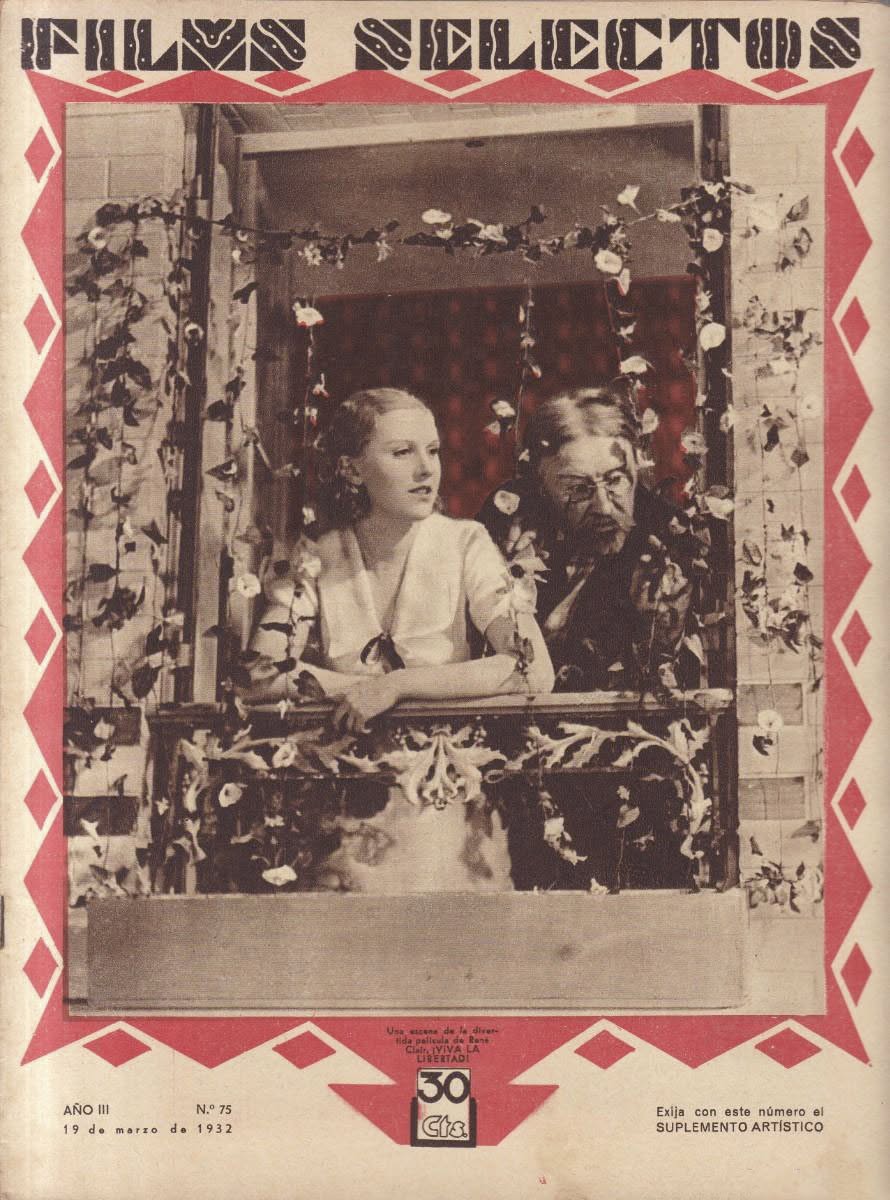FILMS SELECTOS magazine side cover Issue 75 19 March 1932