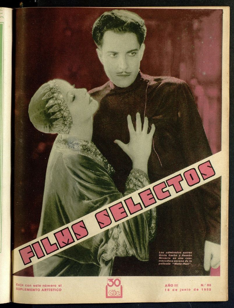FILMS SELECTOS magazine side cover Issue 88 18 June 1932