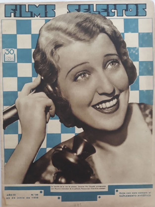 FILMS SELECTOS magazine side cover Issue 89 25 June 1932