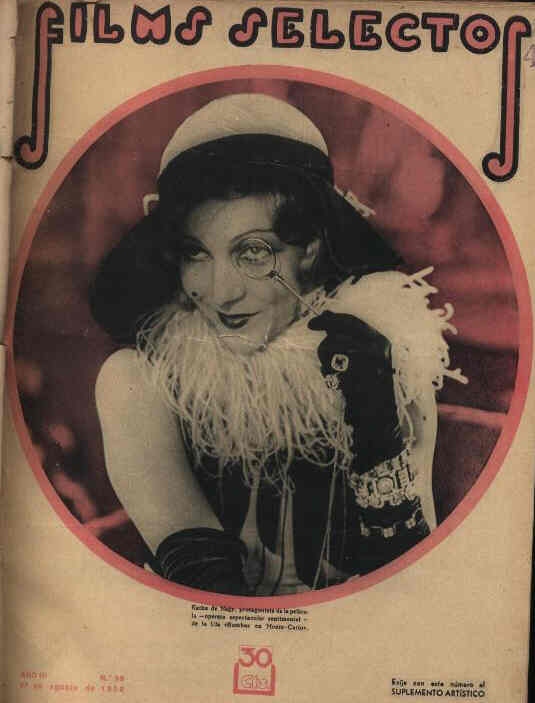 FILMS SELECTOS magazine side cover Issue 98 27 August 1932
