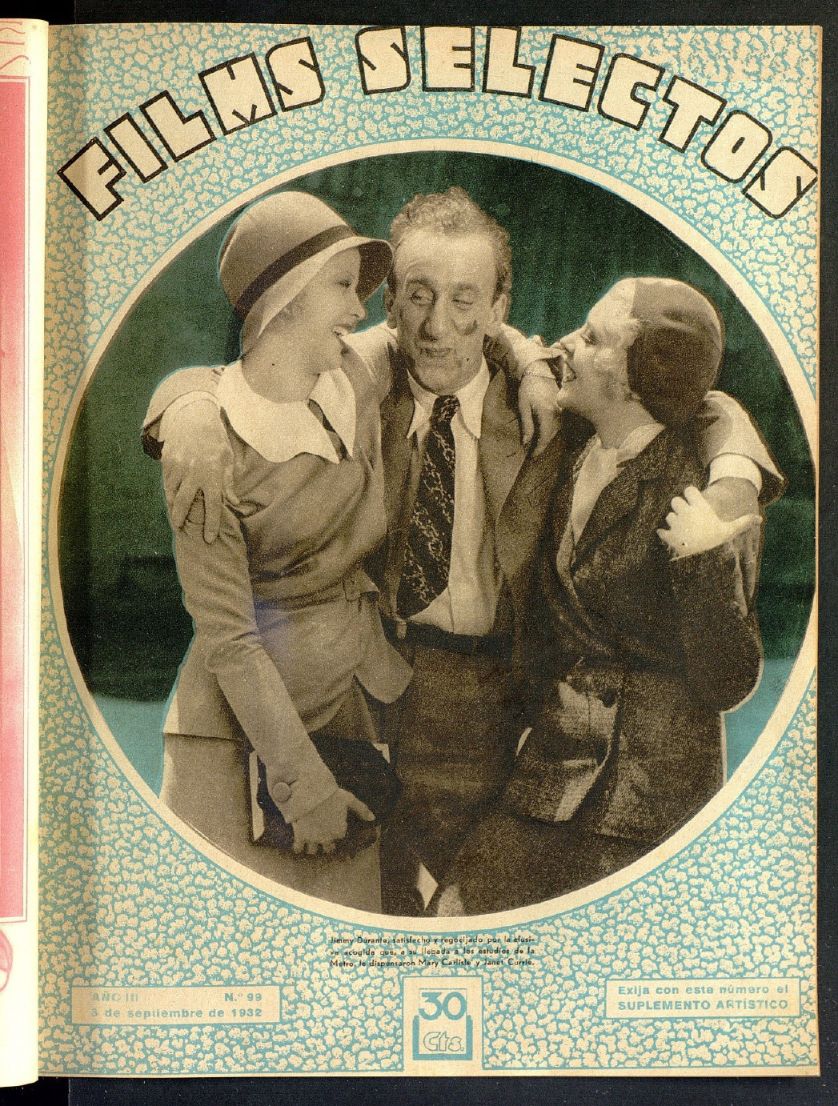 FILMS SELECTOS magazine side cover Issue 99 3 September 1932