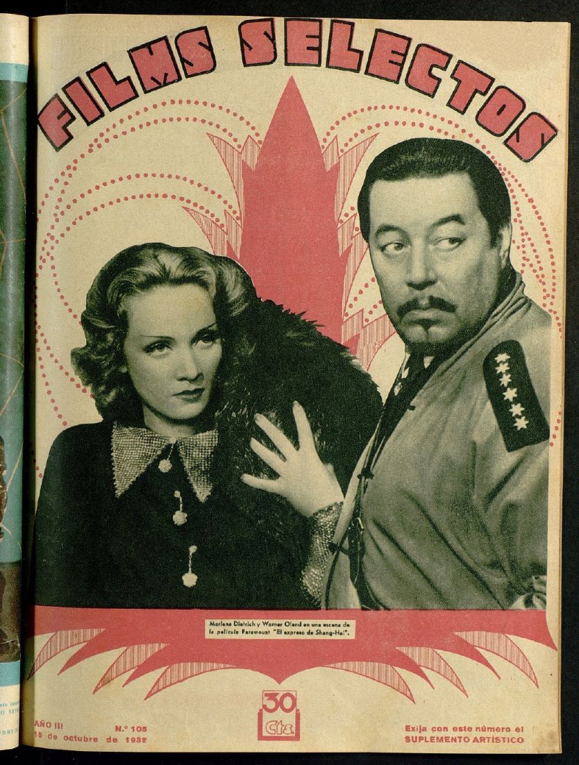 FILMS SELECTOS magazine side cover Issue 105 15 October 1932