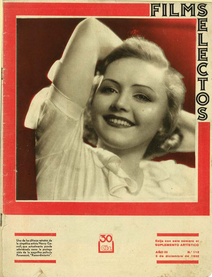 FILMS SELECTOS magazine side cover Issue 112 3 December 1932