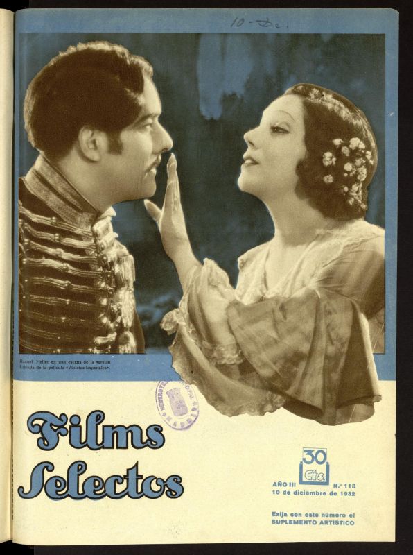 FILMS SELECTOS magazine side cover Issue 113 10 December 1932