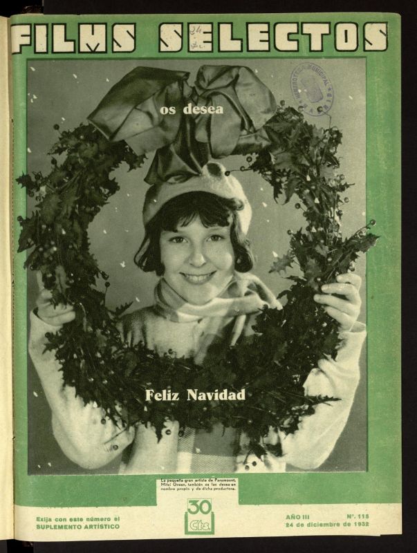 FILMS SELECTOS magazine side cover Issue 115 24 December 1932