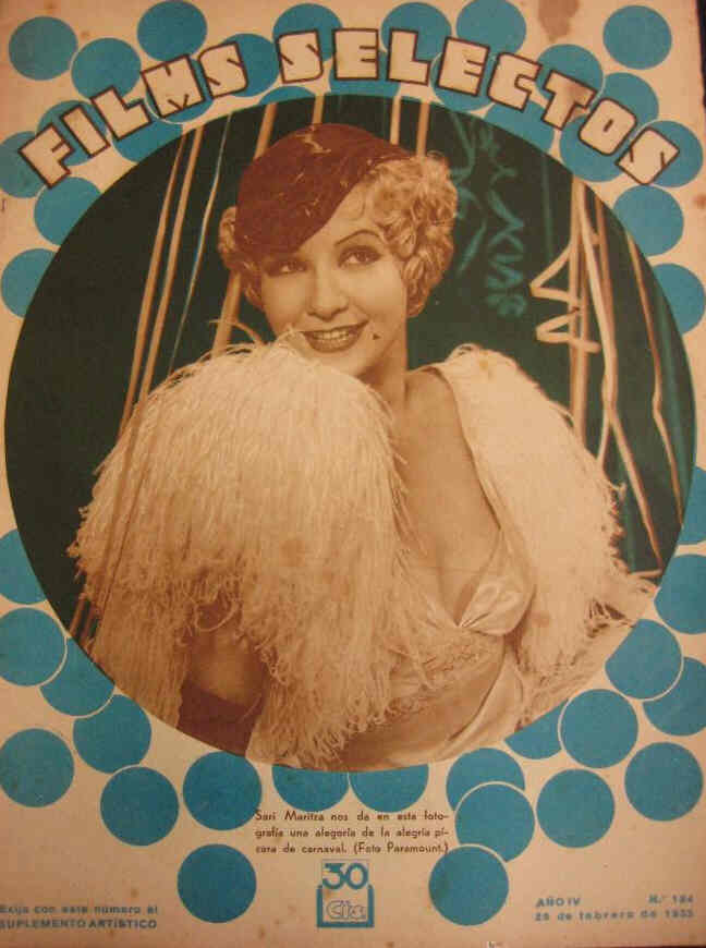FILMS SELECTOS magazine side cover Issue 124 25 February 1933