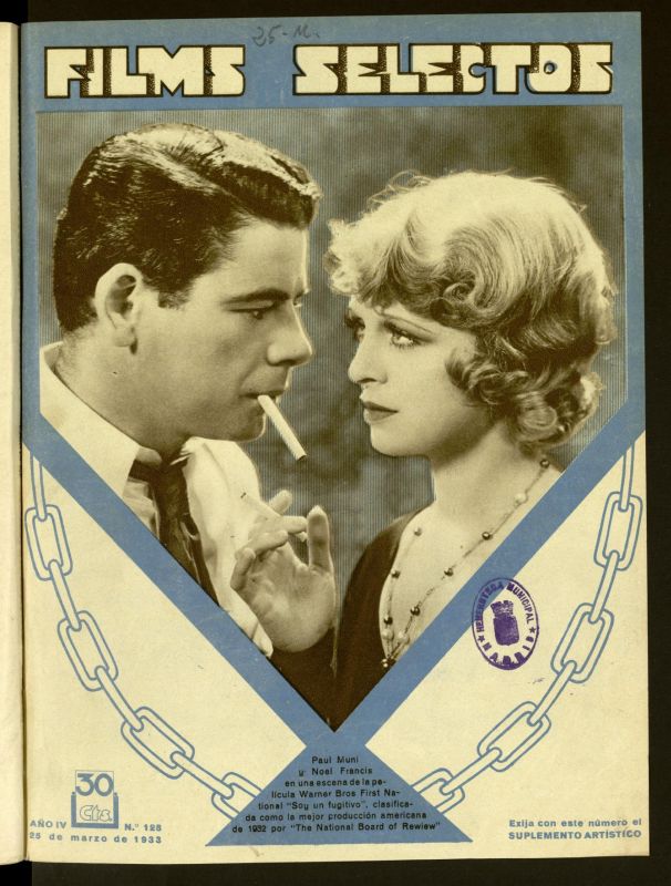 FILMS SELECTOS magazine side cover Issue 128 25 March 1933