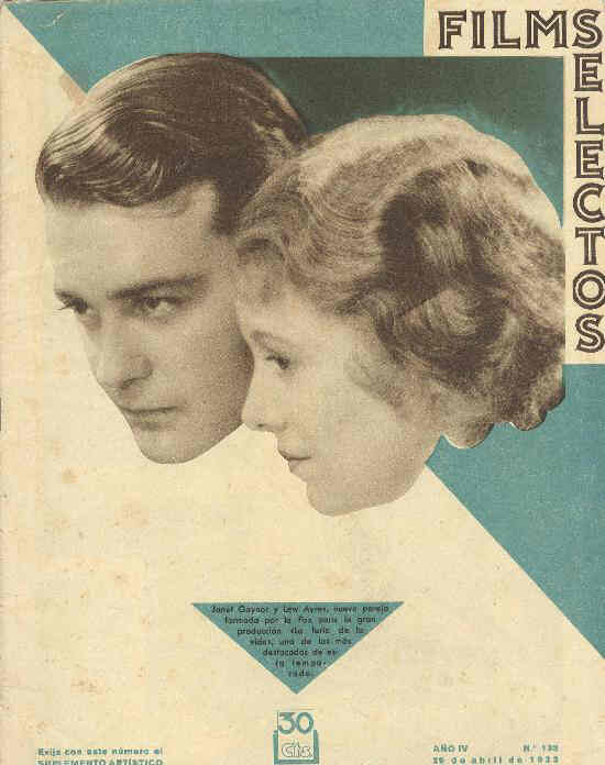 FILMS SELECTOS magazine side cover Issue 133 29 April 1933