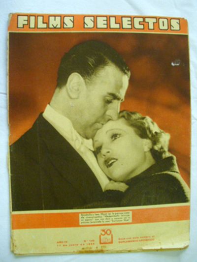 FILMS SELECTOS magazine side cover Issue 140 17 June 1933