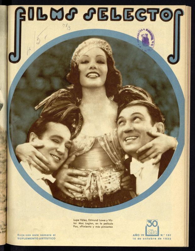 FILMS SELECTOS magazine side cover Issue 157 14 October 1933