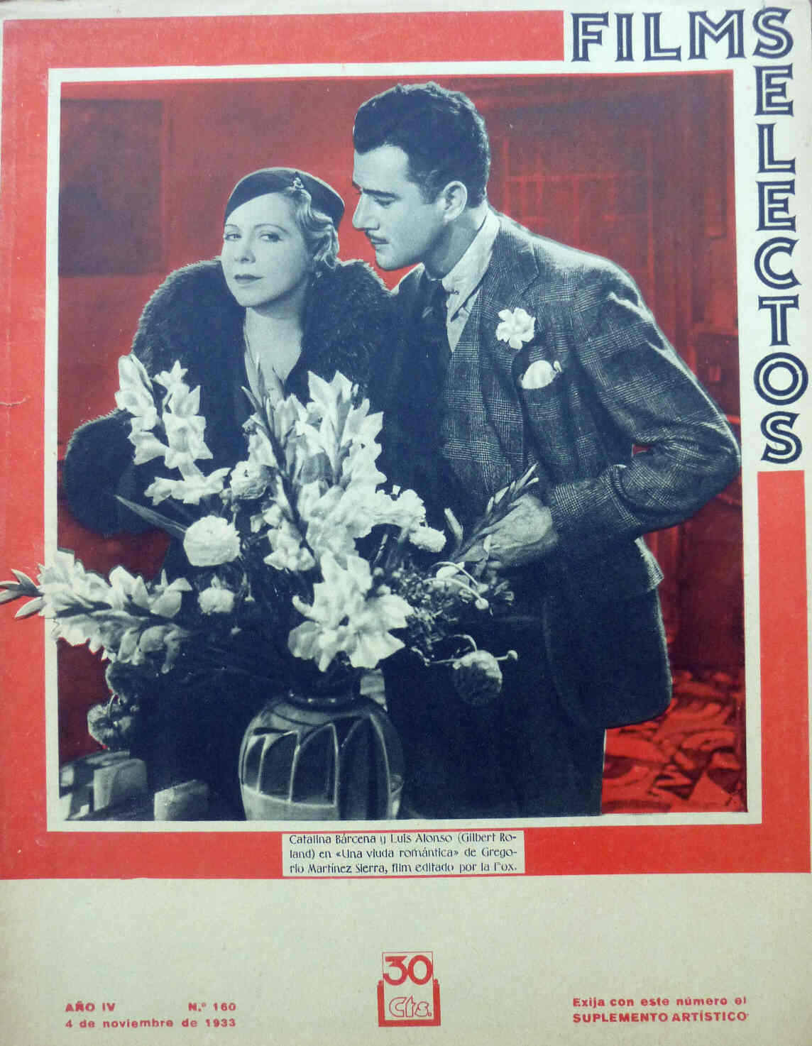 FILMS SELECTOS magazine side cover Issue 160 4 November 1933