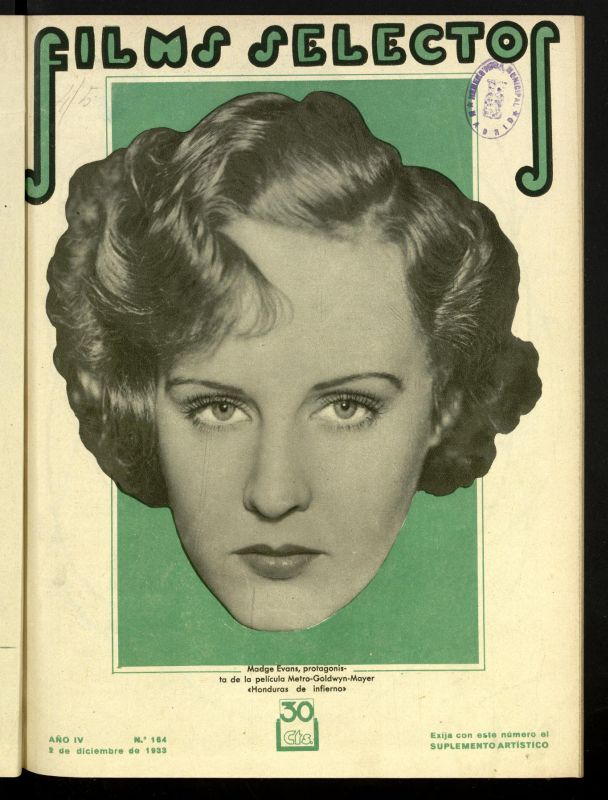 FILMS SELECTOS magazine side cover Issue 164 2 December 1933