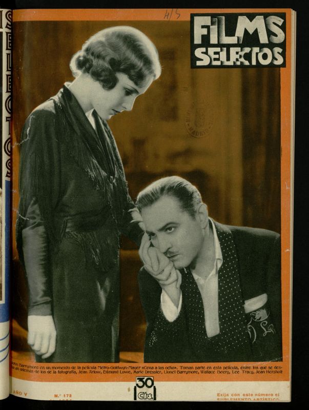 FILMS SELECTOS magazine side cover Issue 172 27 January 1934
