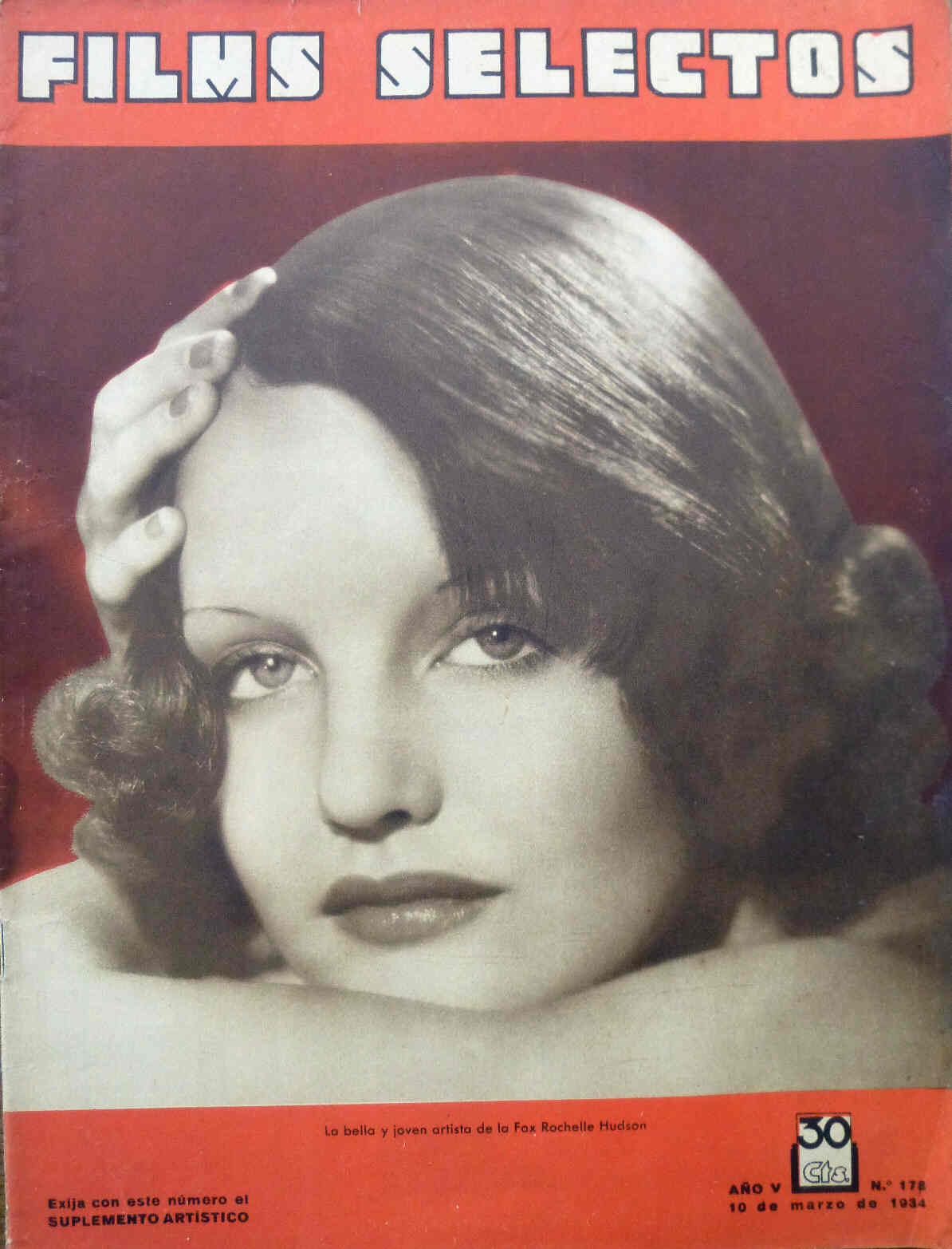 FILMS SELECTOS magazine side cover Issue 178 10 March 1934