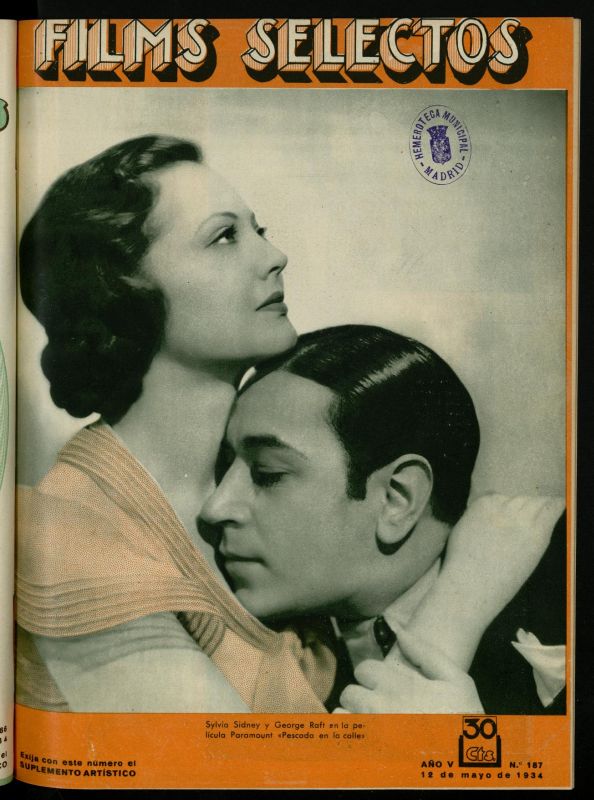 FILMS SELECTOS magazine side cover Issue 187 12 May 1934