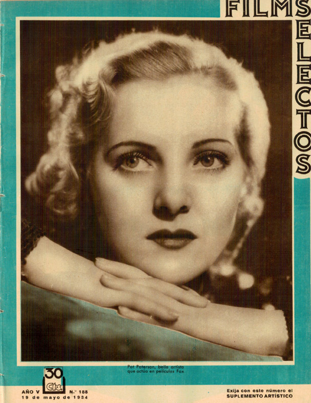 FILMS SELECTOS magazine side cover Issue 188 19 May 1934
