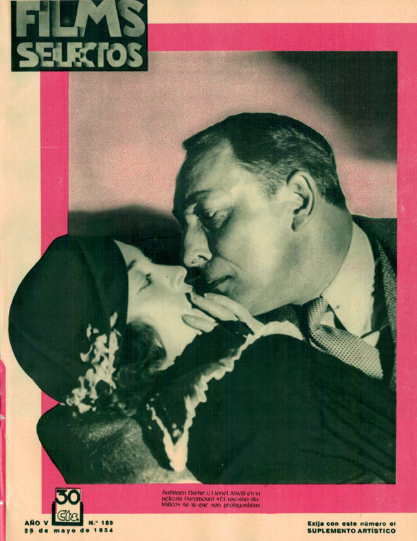 FILMS SELECTOS magazine side cover Issue 189 26 May 1934