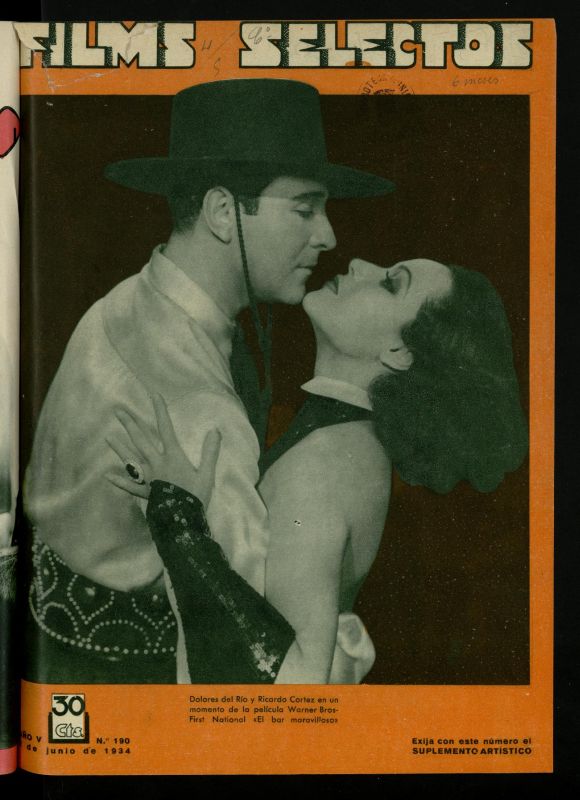 FILMS SELECTOS magazine side cover Issue 190 2 June 1934