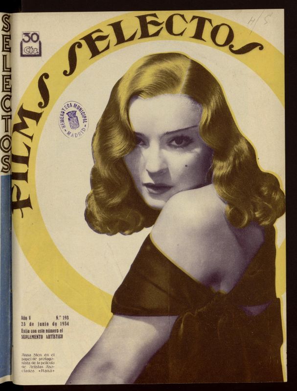 FILMS SELECTOS magazine side cover Issue 193 23 June 1934