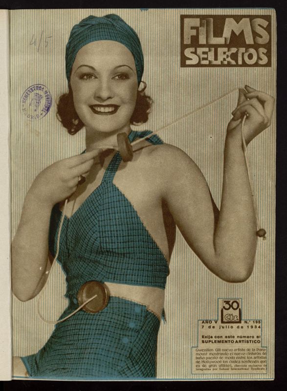FILMS SELECTOS magazine side cover Issue 195 7 July 1934