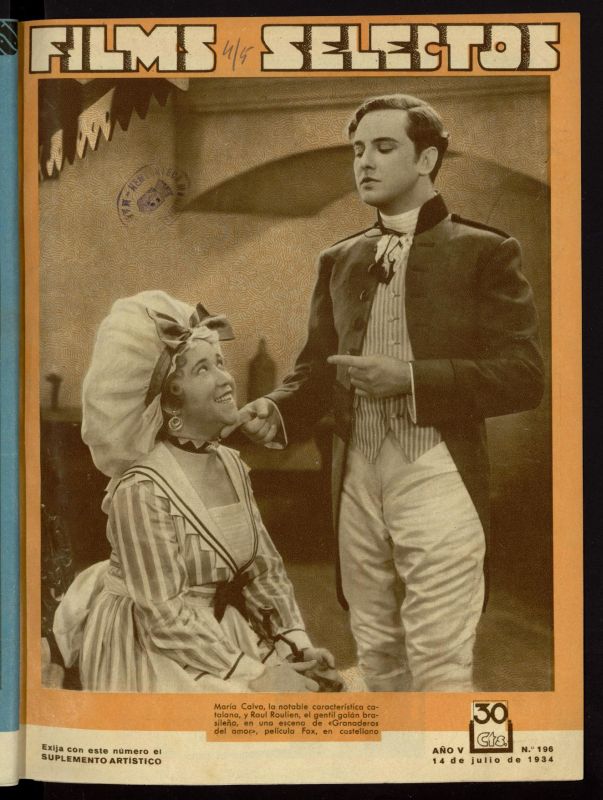 FILMS SELECTOS magazine side cover Issue 196 14 July 1934