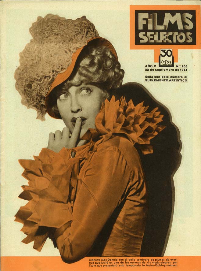 FILMS SELECTOS magazine side cover Issue 206 22 September 1934
