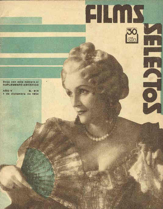 FILMS SELECTOS magazine side cover Issue 215 1 December 1934