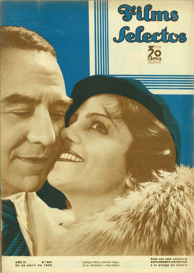 FILMS SELECTOS magazine side cover Issue 235 20 April 1935