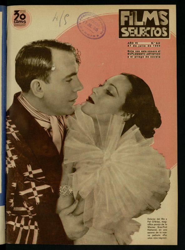 FILMS SELECTOS magazine side cover Issue 249 27 July 1935