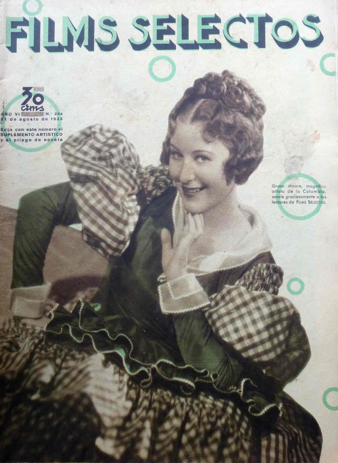 FILMS SELECTOS magazine side cover Issue 254 31 August 1935