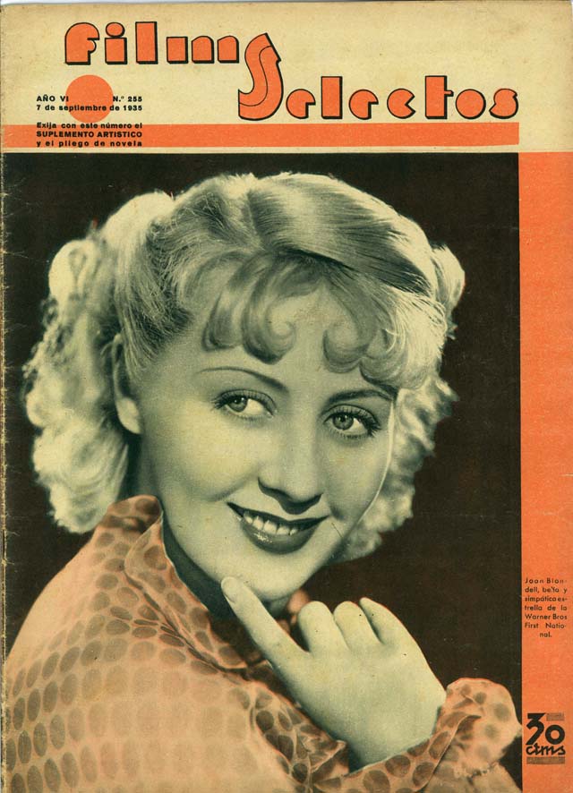 FILMS SELECTOS magazine side cover Issue 255 7 September 1935