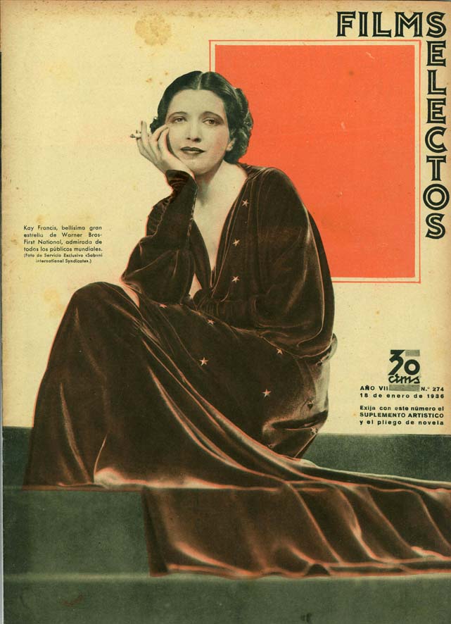 FILMS SELECTOS magazine side cover Issue 274 18 January 1936