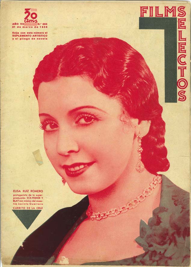 FILMS SELECTOS magazine side cover Issue 283 21 March 1936