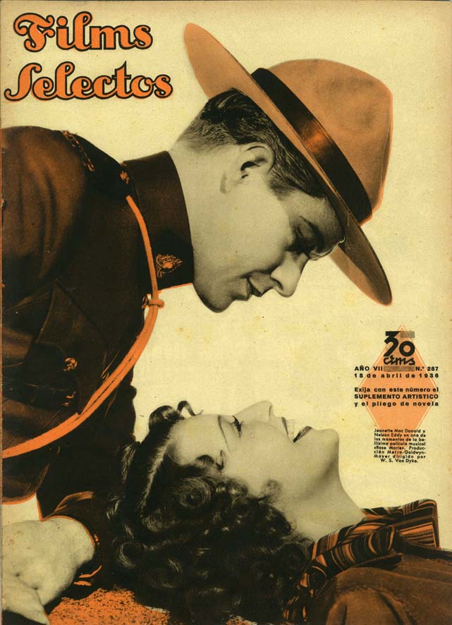 FILMS SELECTOS magazine side cover Issue 287 18 April 1936